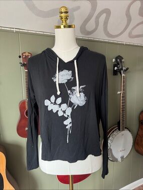 Floral Cropped Hoodie Top
